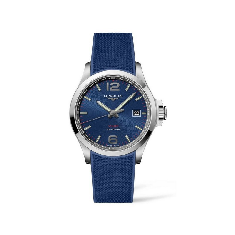 Reloj para el cambio de hora: Longines Conquest VHP con esfera azul y calendario perpetuo