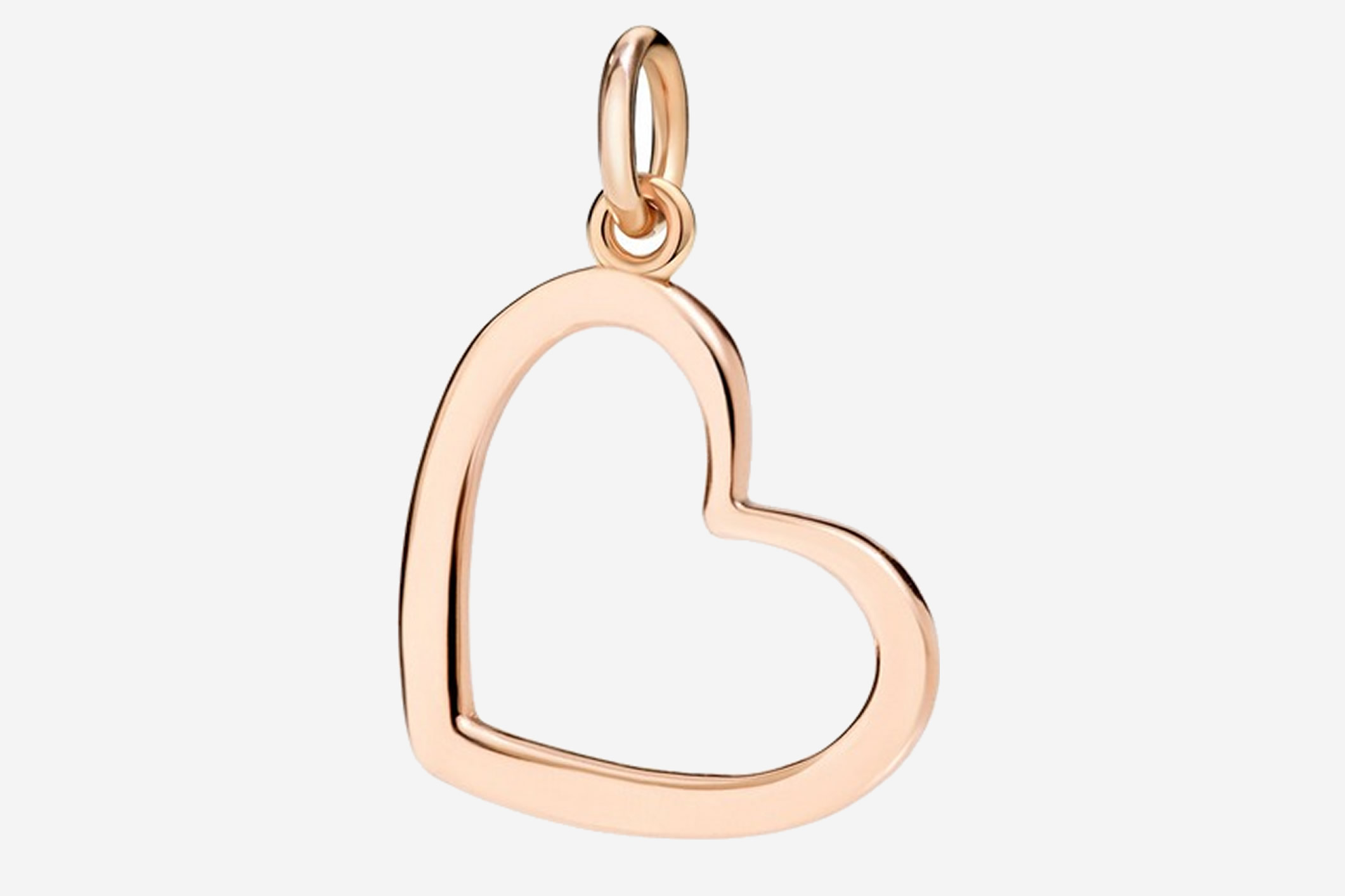 Selección de joyas para regalar en San Valentín: charm de corazón en oro rosa de Dodo