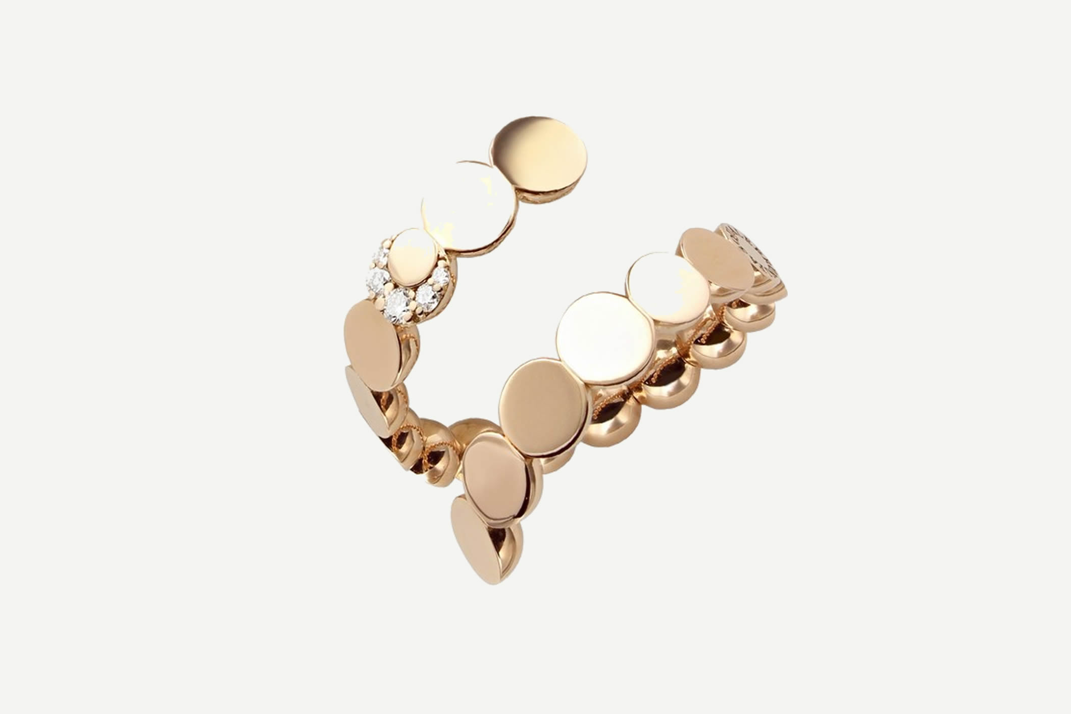 Luce ring in rose gold with brilliant-cut diamonds