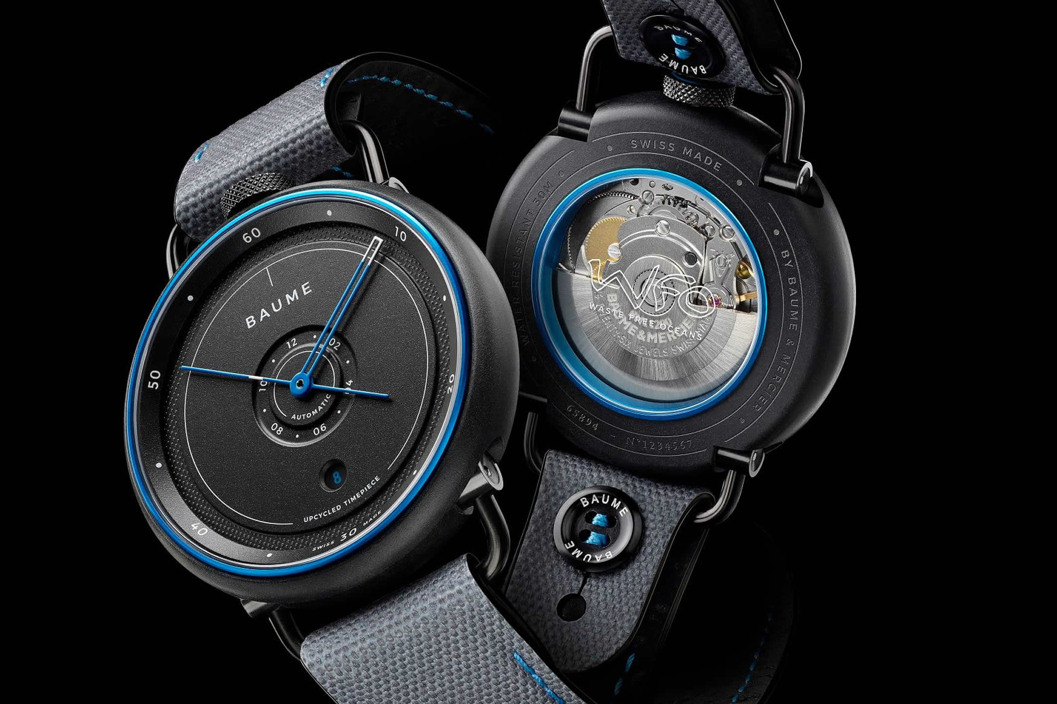 Baume Ocean Edition Limitée watch by Baume & Mercier, a sustainable timepiece manufactured with recycled plastic