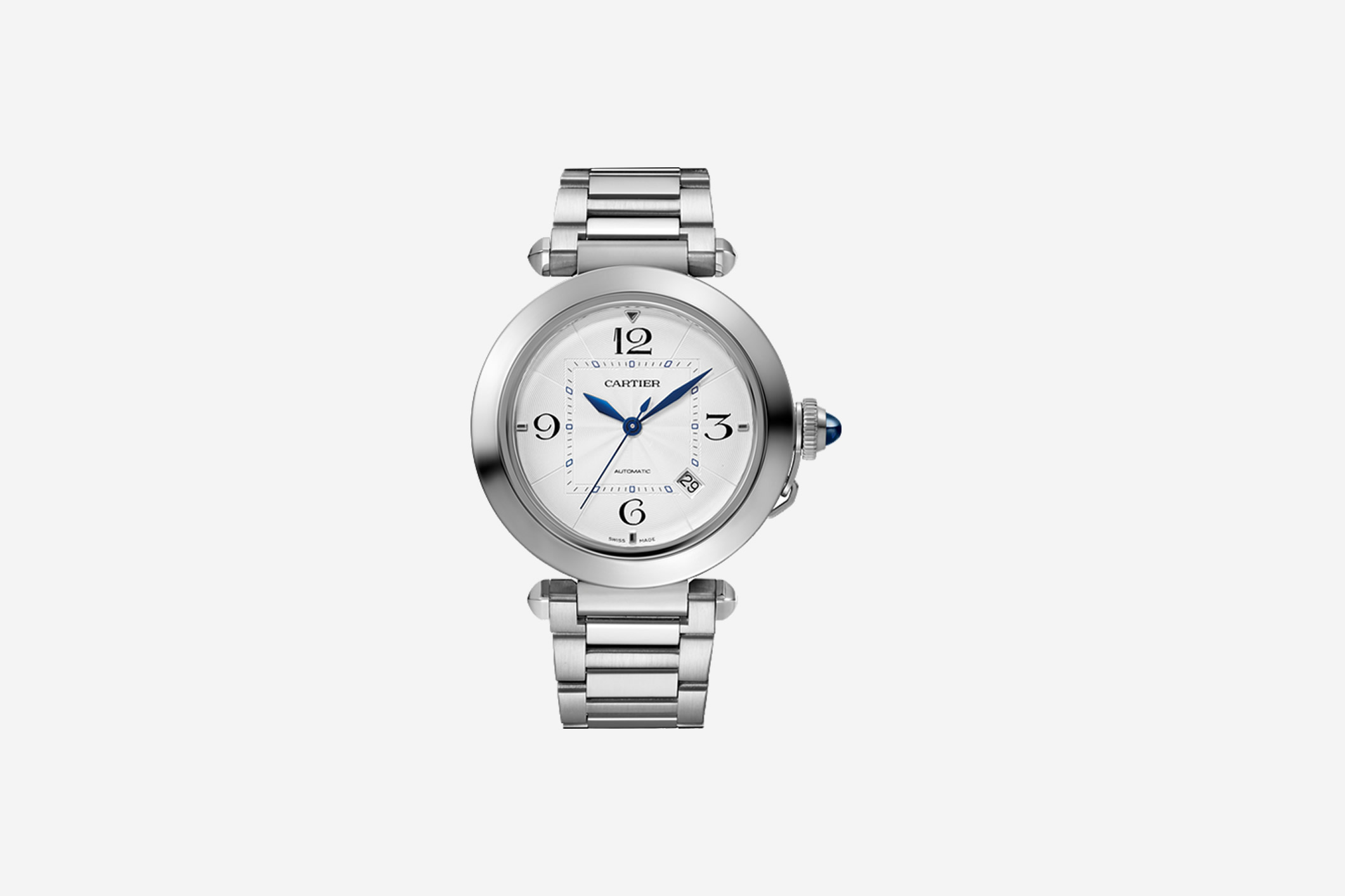 Reloj Pasha en acero de Cartier, un original regalo para el Día del Padre