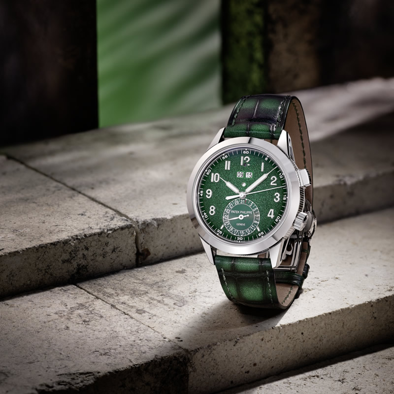 Reloj Calatrava con referencia 5322G, alarma 24 horas y esfera verde