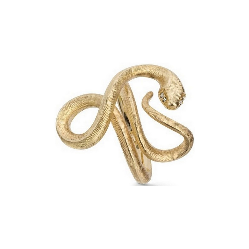 Snakes ring by Ole Lynggaard in yellow gold with brilliant-cut diamonds