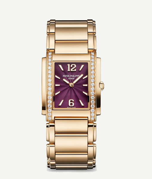 Reloj de mujer Twenty~4 7300/1400R-011 de Patek Philippe, un modelo de oro rosa con diamantes engastados en el bisel y brazalete de oro rosa