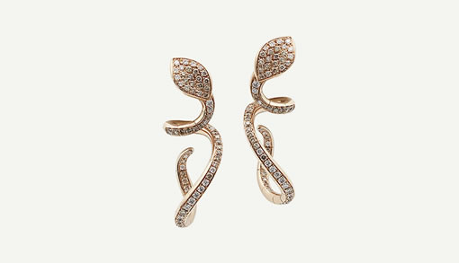 Look At Me earrings by Pasquale Bruni in rose gold with diamonds, an ideal gift