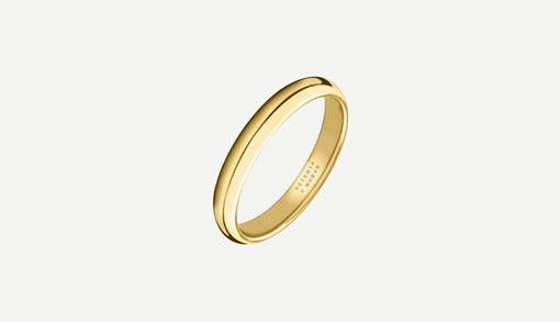 Alianza en oro amarillo y 3,5 mm de anchura, un diseño clásico y redondeado dentro de los tipos de alianzas de boda