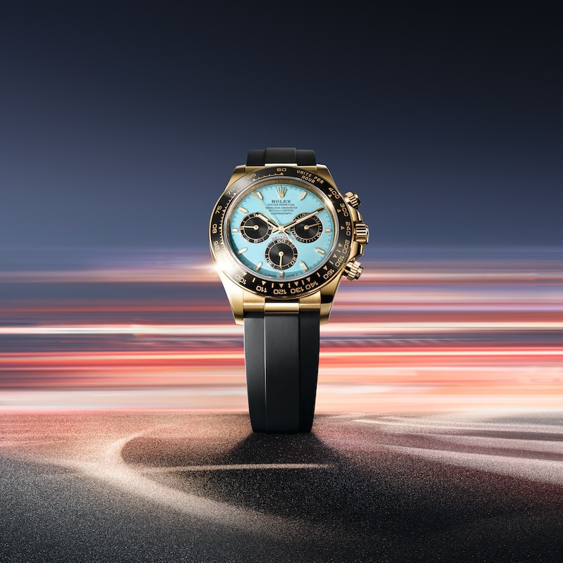 Rolex Cosmograph Daytona con esfera azul turquesa y caja de oro amarillo de 18 quilates