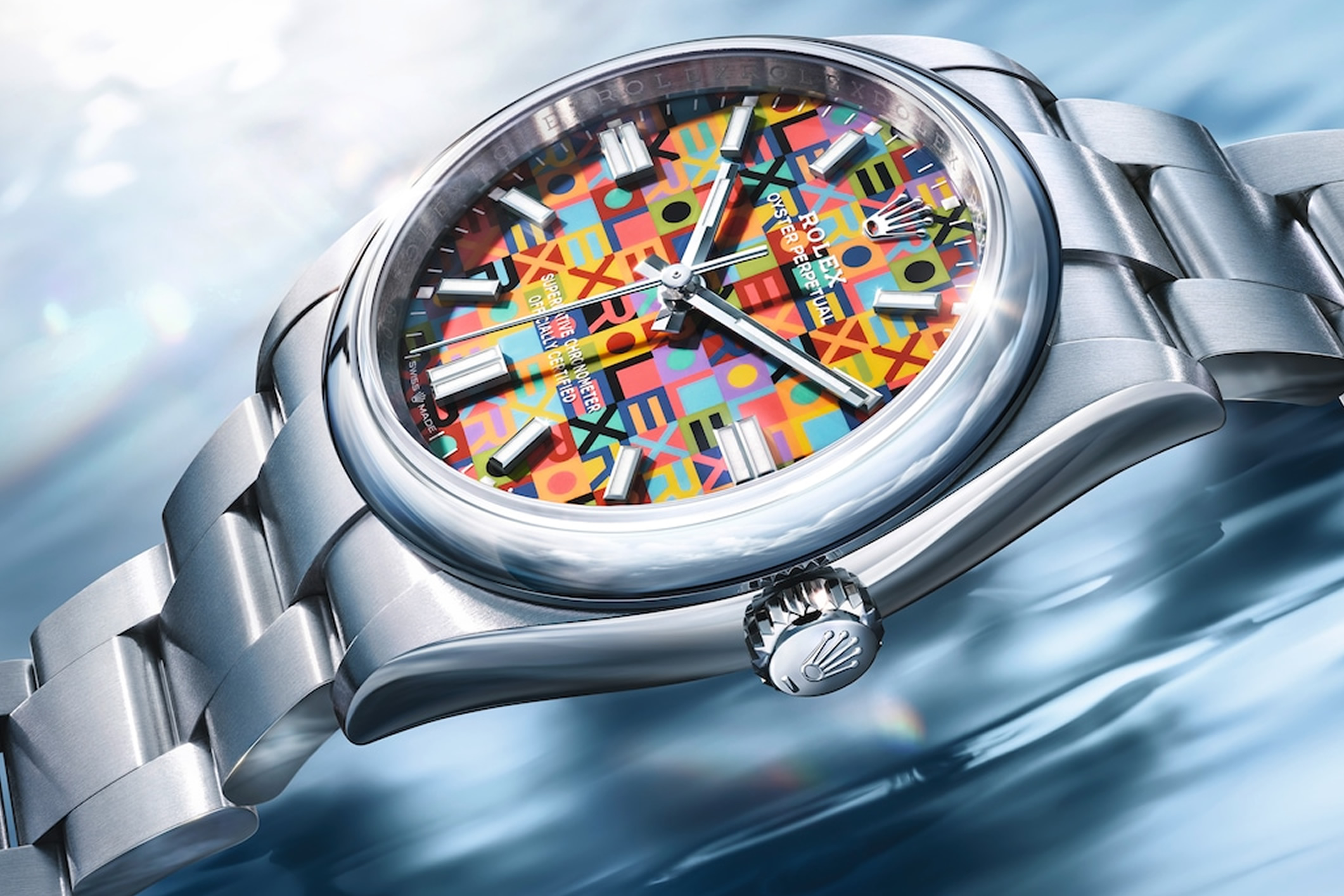 Rolex Oyster Perpetual 36 esfera multicolor motivo Jubilee