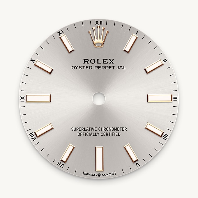 Rolex Oyster Perpetual 34, Esfera plateada