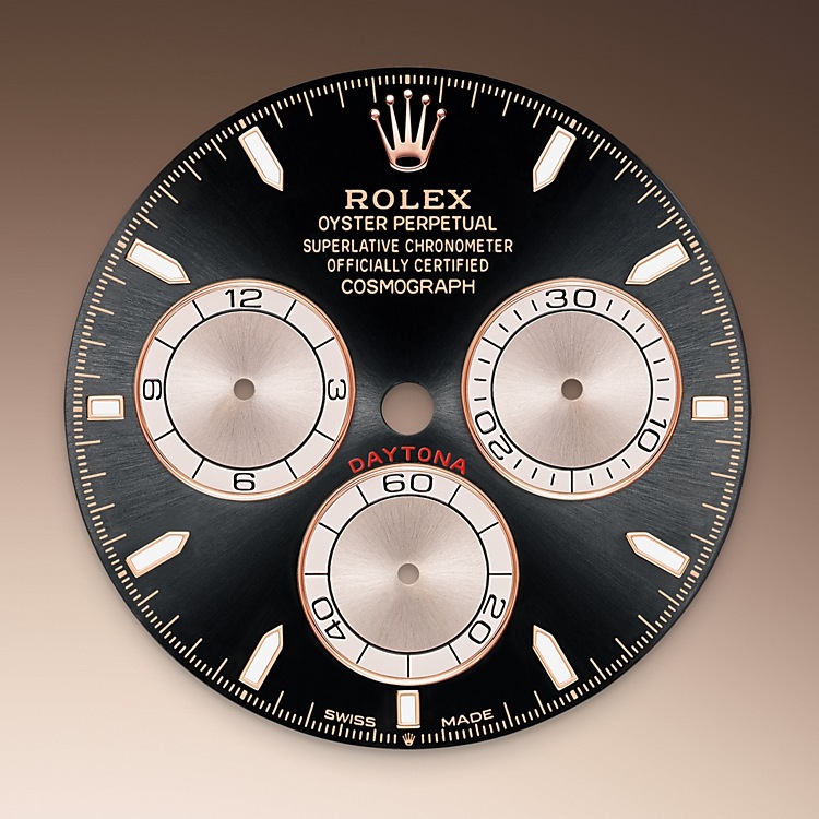  Vivid black dial and Sundust Rolex Cosmograph Daytona 18 CT Everose gold in Relojería Alemana