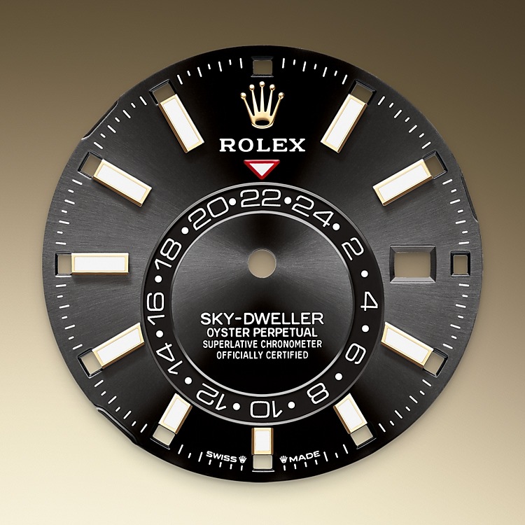  Esfera Negro vivo Rolex Sky-Dweller acero Oystersteel y oro amarillo en Relojería Alemana