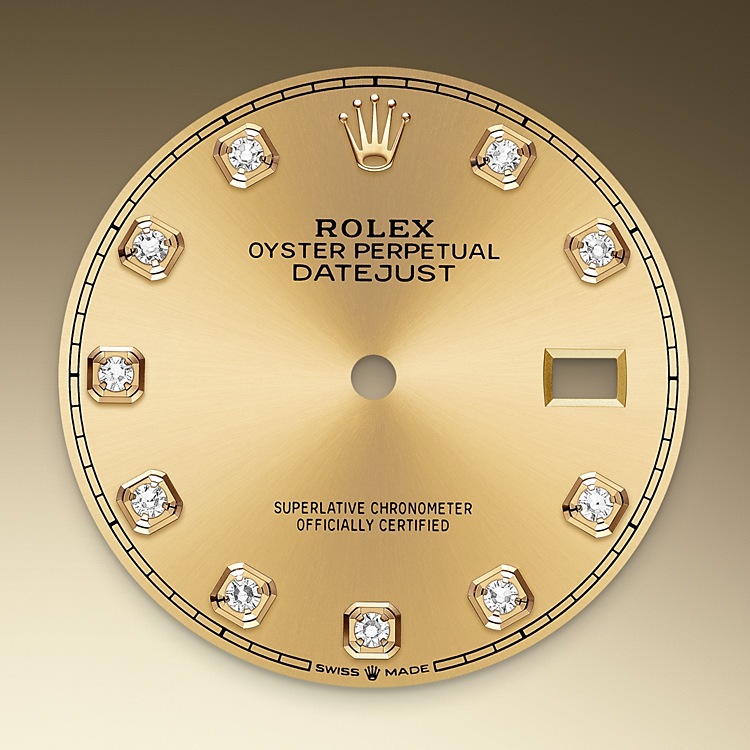 Color champagne engastada de diamantes Rolex Datejust 36 en Relojería Alemana