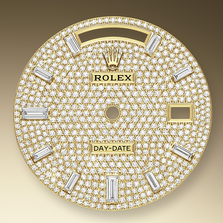 diamond-paved dial Rolex Day-Date 40 in Relojería Alemana