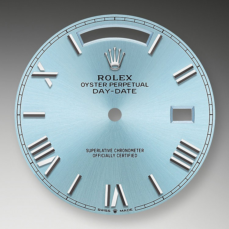 Esfera azul glaciar Rolex Day-Date 40 en Relojería Alemana