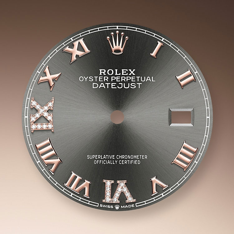 Color Pizarra engastada en diamantes Rolex Datejust 36 en Relojería Alemana