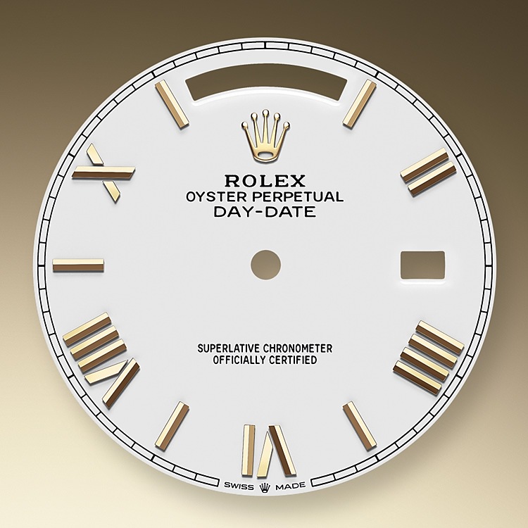 White Dial Rolex Day-Date 40 in Relojería Alemana