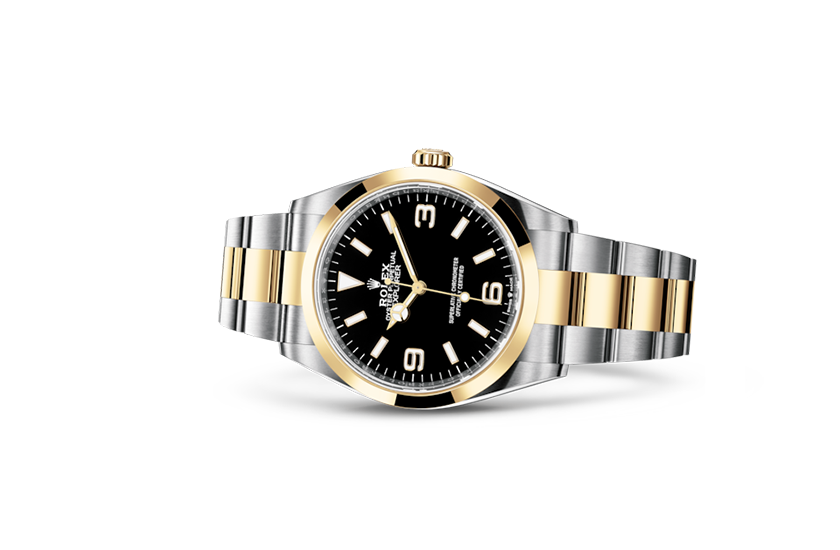 Rolex watch Explorer Oystersteel, yellow gold and Black Dial in Relojería Alemana