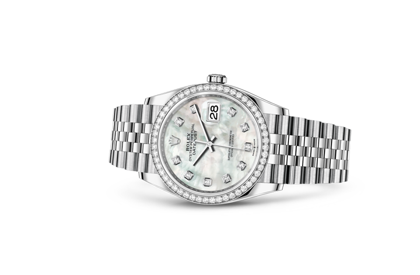  Rolex watch Datejust 36 Oystersteel, white gold, diamonds and White White mother-of-pearl dial set with diamonds in Relojería Alemana in Mallorca