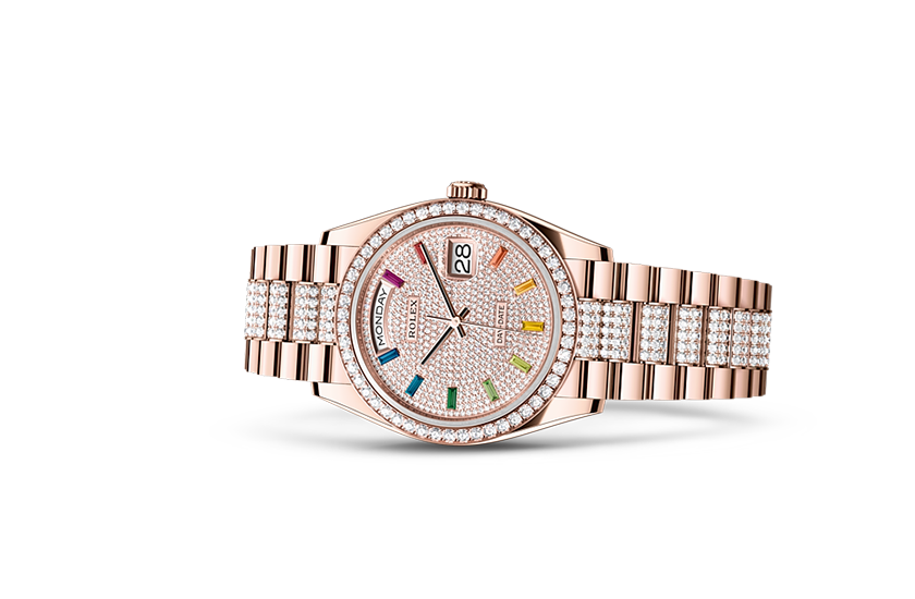 Rolex Day-Date Everose gold and diamonds  diamond-paved dial in Relojería Alemana