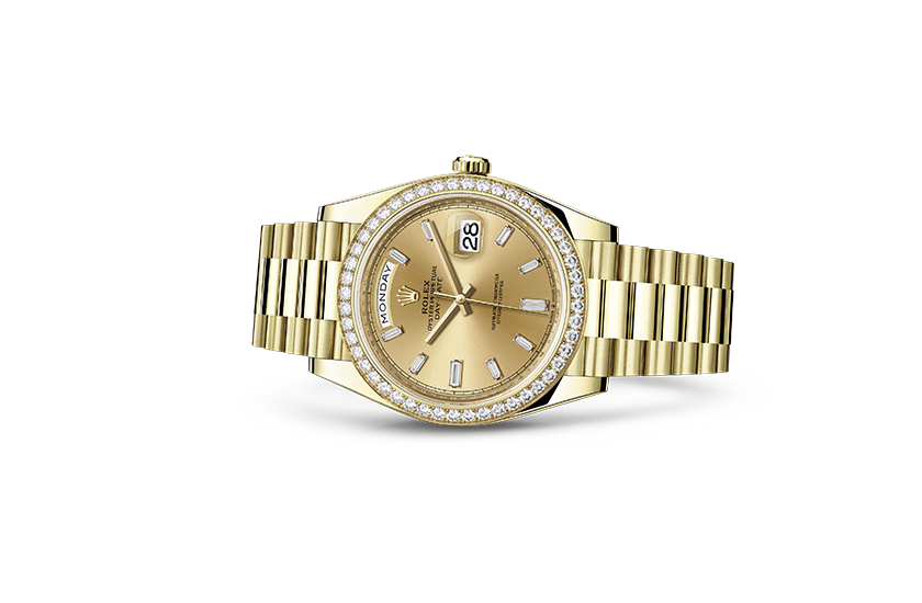  Rolex Day-Date 40 yellow gold, diamonds and champagne dial in Relojería Alemana 