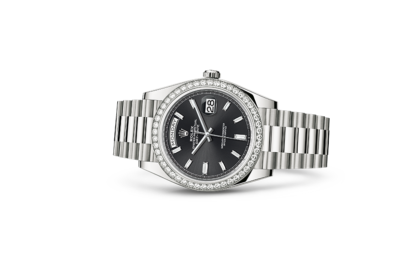  Rolex Day-Date 40 white gold, diamonds and Black Dial set with diamonds in Relojería Alemana 