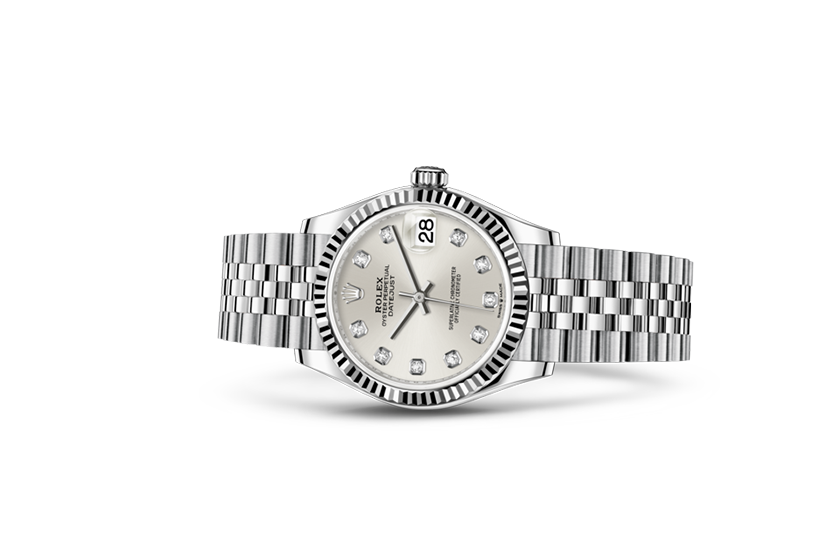 Foto Rolex watch Datejust 31 silver dial set with diamonds Relojería Alemana in Mallorca