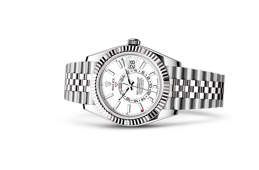Rolex Sky-Dweller white gold and Bright black and steel dial in Relojería Alemana