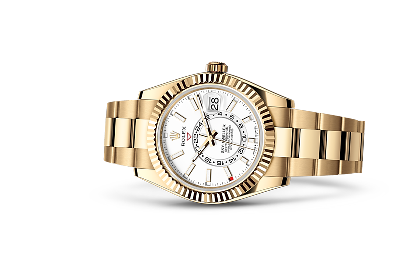 Rolex Sky-Dweller white gold and white vivid and steel dial in Relojería Alemana