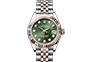 Rolex Lady-Datejust acero Oystersteel y oro Everose, y esfera color Verde oliva engastada con diamantes  en Relojería Alemana