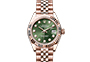 Rolex Lady-Datejust oro Everose, y esfera Verde oliva engastada con diamantes  en Relojería Alemana