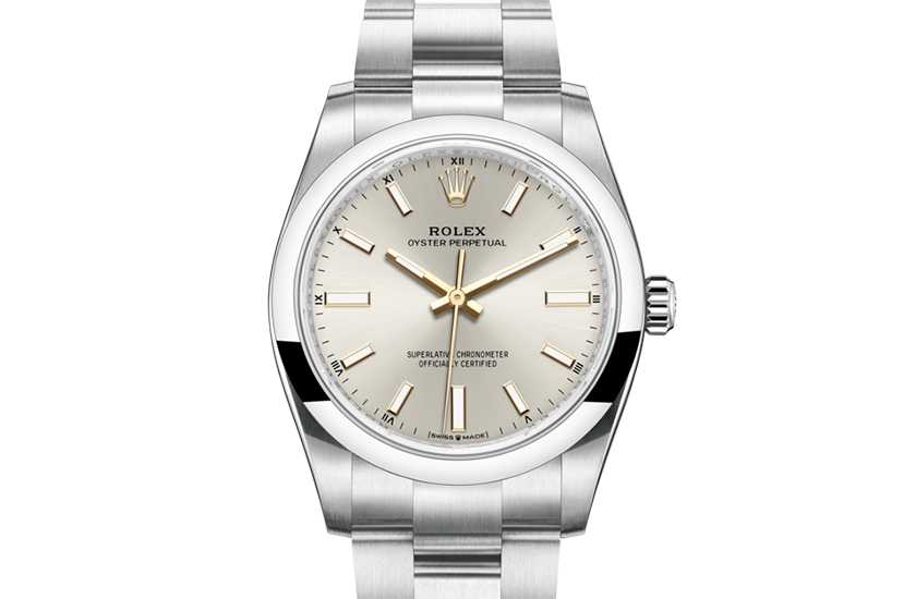 Rolex Oyster Perpetual 34 Oystersteel and silver dial in Relojería Alemana 