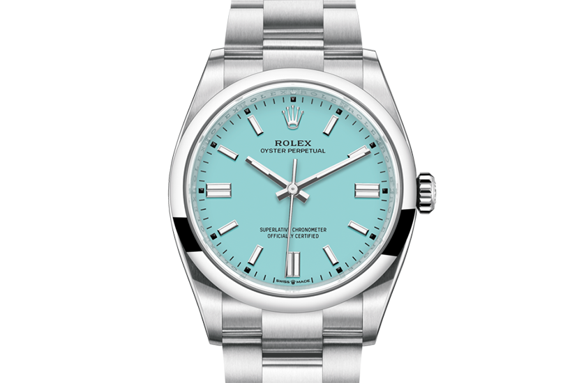 Rolex Oyster Perpetual 36 Oystersteel and blue dial Turquoise in Relojería Alemana 