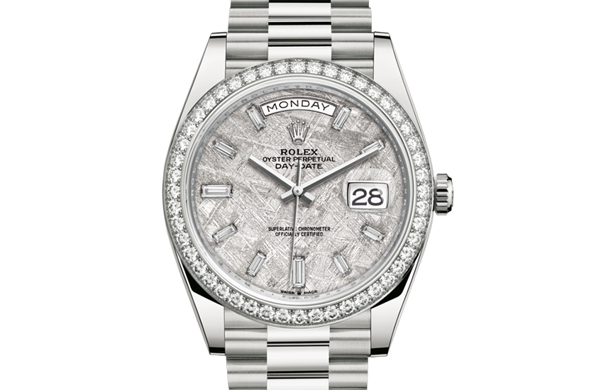 Rolex Day-Date 40 white gold and diamonds and meteorite dial set with diamonds in Relojería Alemana 