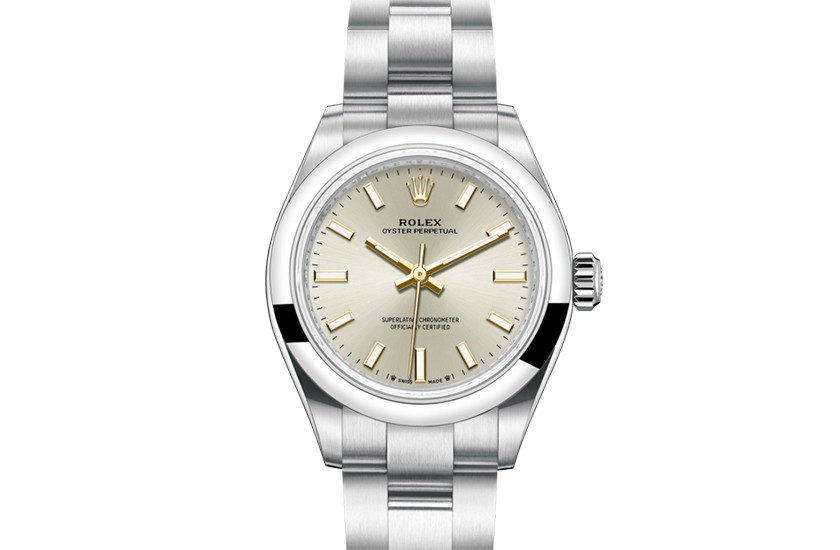 Rolex Oyster Perpetual 28 Oystersteel and silver dial in Relojería Alemana 