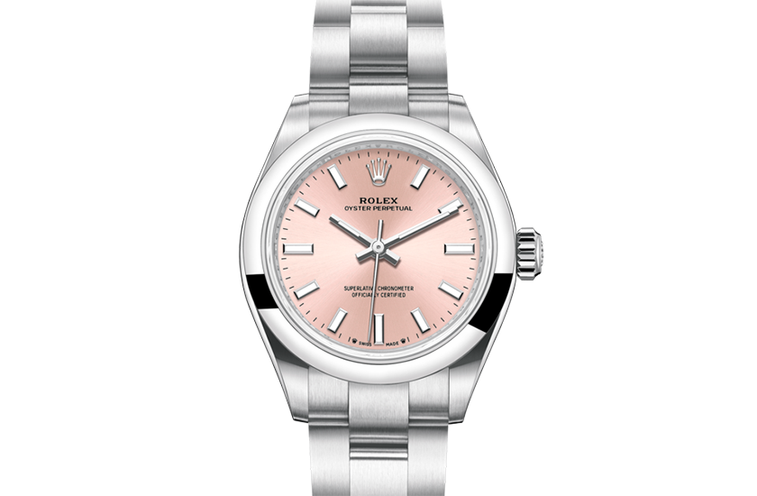 Rolex Oyster Perpetual 28 Oystersteel and pink dial in Relojería Alemana 