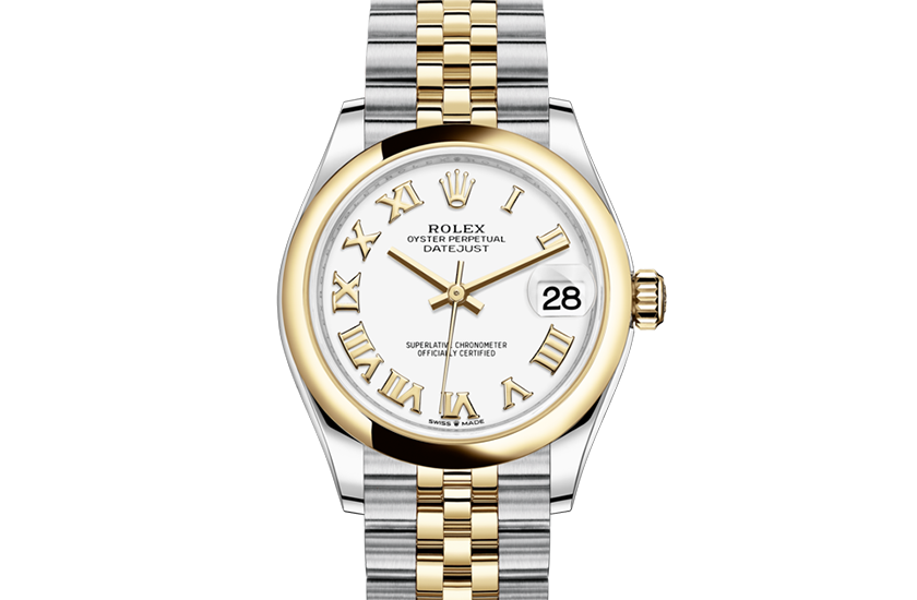 Rolex watch Datejust 31 Oystersteel, yellow gold and White Dial Relojería Alemana in Mallorca