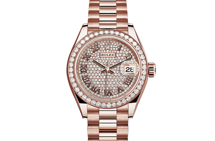 Rolex Lady-Datejust oro Everose y diamantes y esfera pavé de diamantes  en Relojería Alemana