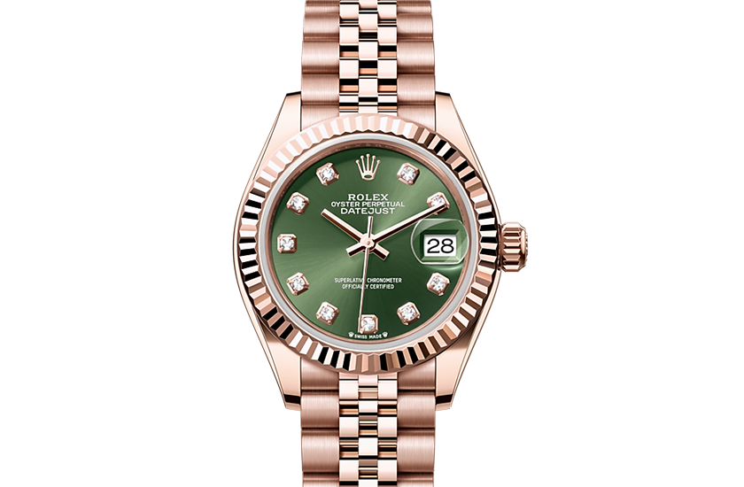 Rolex Lady-Datejust Everose gold, and Olive Green Dial set with diamonds  in Relojería Alemana