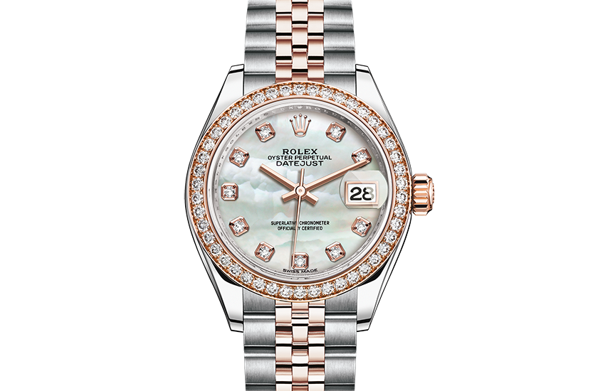 Rolex Lady-Datejust Oystersteel, Everose gold and diamonds, and Mother-of-pearl dial set with diamonds  in Relojería Alemana