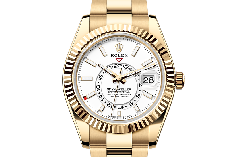 Rolex Sky-Dweller white gold and white vivid and steel dial in Relojería Alemana