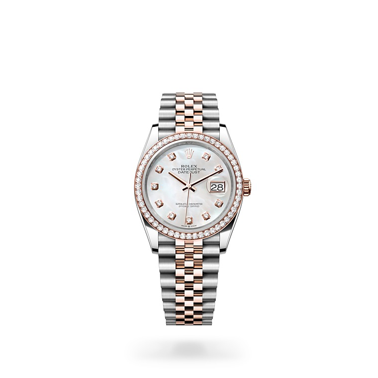 Rolex Datejust 36 Oystersteel, Everose gold and diamonds in Relojería Alemana