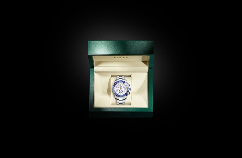 Estuche reloj Rolex Yacht-Master II de acero Oystersteel y esfera blanca Relojería Alemana