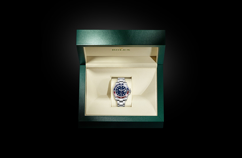 Reloj GMT-Master II de oro blanco y esfera azul en su estuche Relojería Alemana