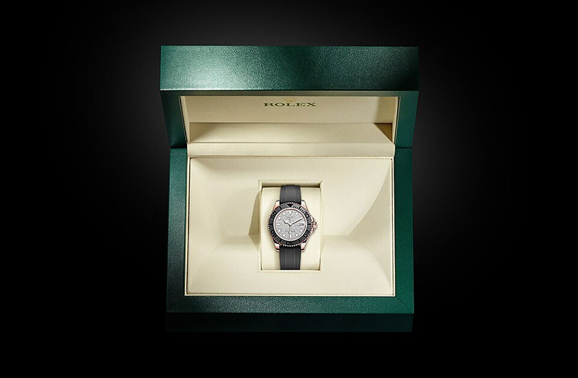 Case reloj Rolex Yacht-Master 37 Everose gold diamond-paved dial Relojería Alemana