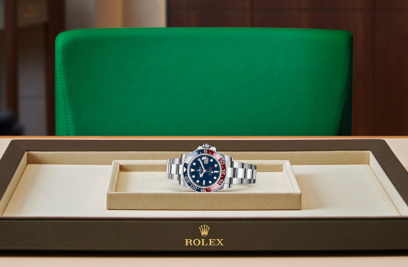  Rolex watch GMT-Master II white gold and blue dial watchdesk in Relojería Alemana