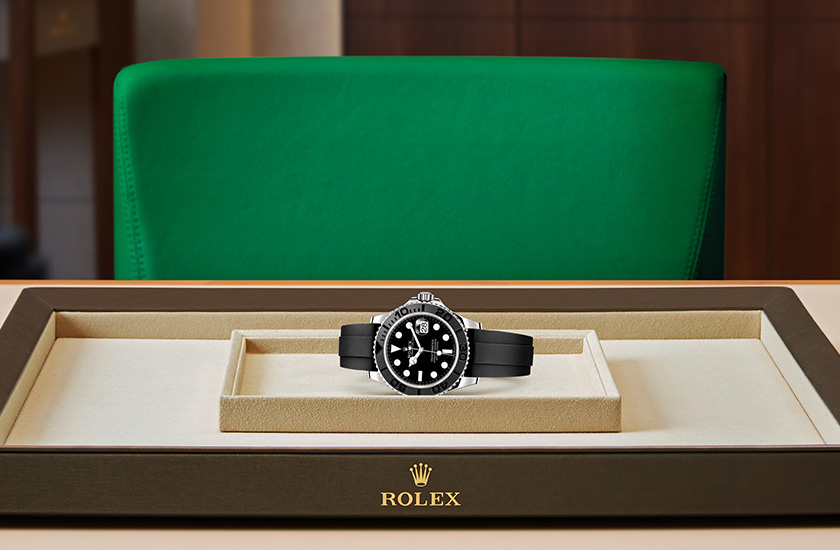 Presentación reloj Rolex Yacht-Master 42 de oro blanco y esfera negra  en Relojería Alemana