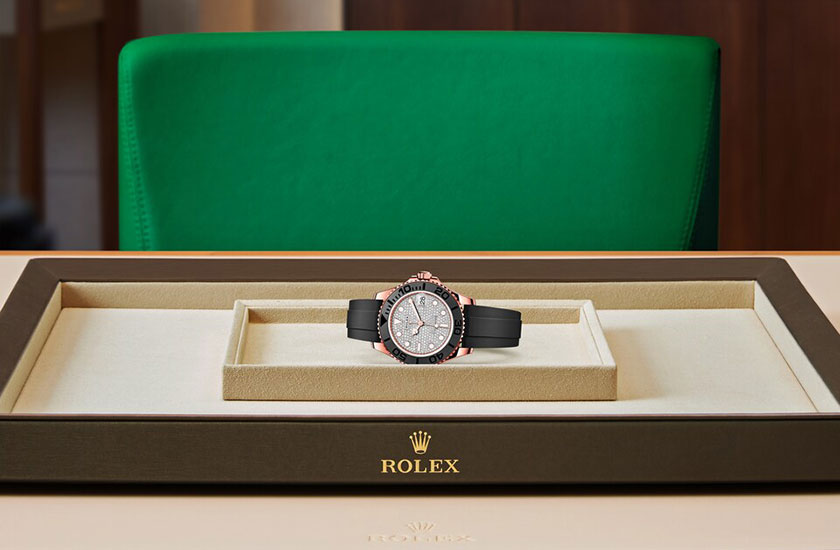 Presentación el reloj Rolex Yacht-Master 37 de oro Everose y esfera pavé diamantes en Relojería Alemana
