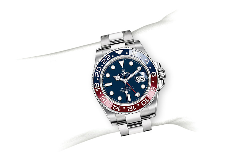 Simulation wrist Rolex watch GMT-Master II white gold and blue dial  in Relojería Alemana