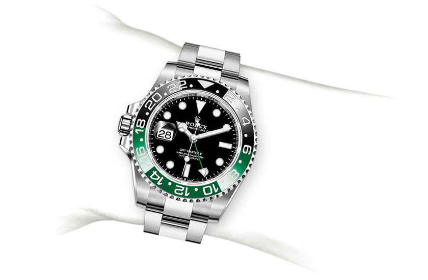 Simulation wrist Rolex watch GMT-Master II Oystersteel and Black Dial  in Relojería Alemana