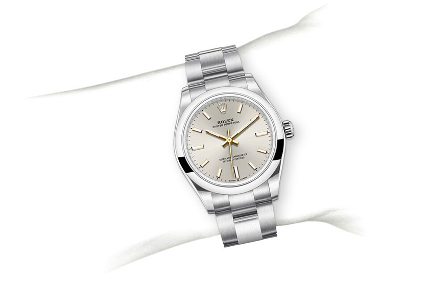 Simulation wrist Rolex Oyster Perpetual 31 Oystersteel and silver dial in Relojería Alemana